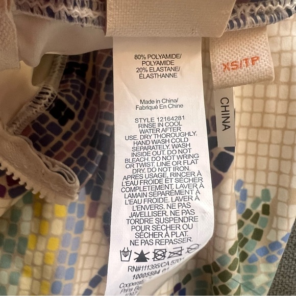 Tory Burch Provence Pompei Mosaic Rash Guard Swim Top Shirt XS - Picture 4 of 5